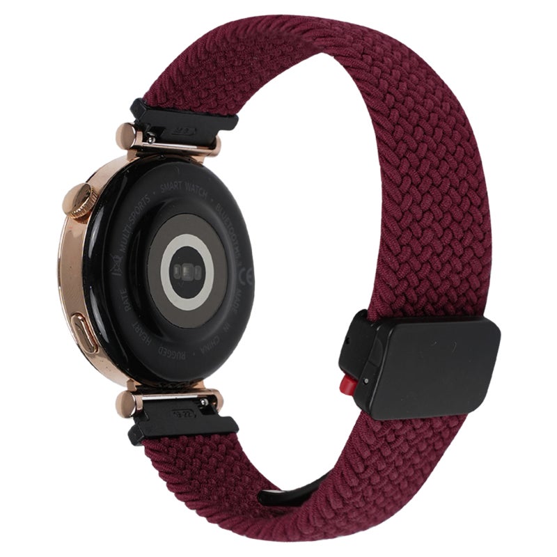 S-TOP For Garmin Forerunner 265 22mm Magnetic Buckle Braided Watch Band(Wine Red) - Image 2