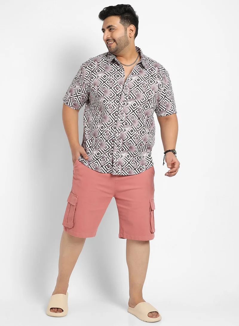Instafab Plus Instafab Plus Geometric Foliage Shirt