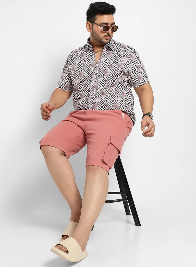 Instafab Plus Instafab Plus Geometric Foliage Shirt