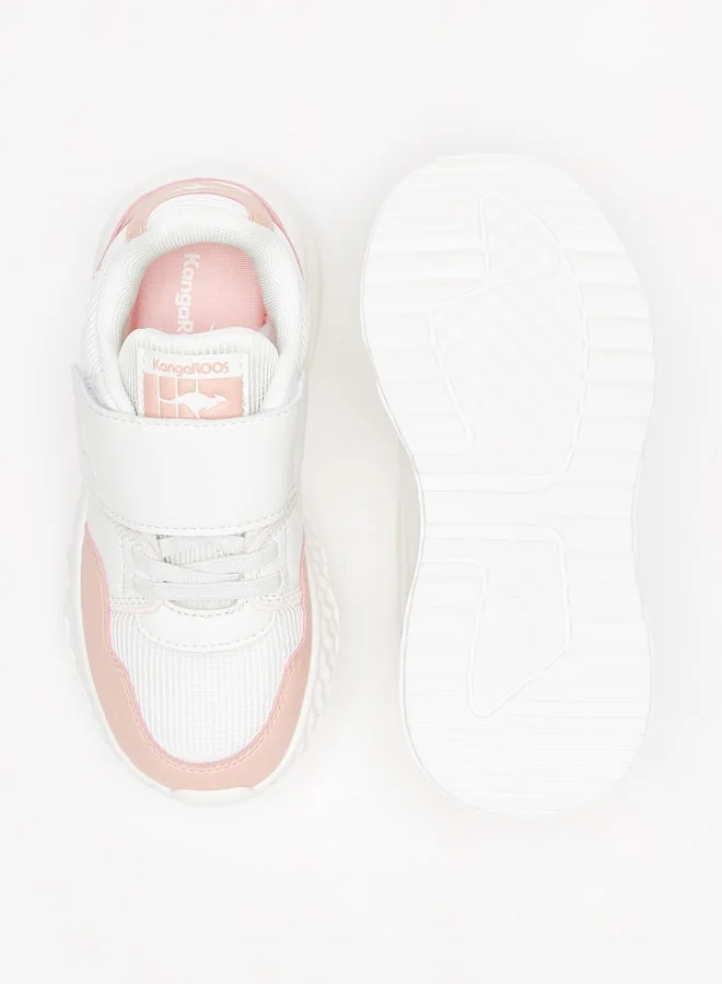 kangaROOS Girls' Panelled Sports Shoes with Hook and Loop Closure