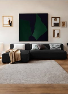 KARNAK Karnak Chelsea 3 Seater Luxury  L-Shape Velvet Sofa Color Black  - Image 3