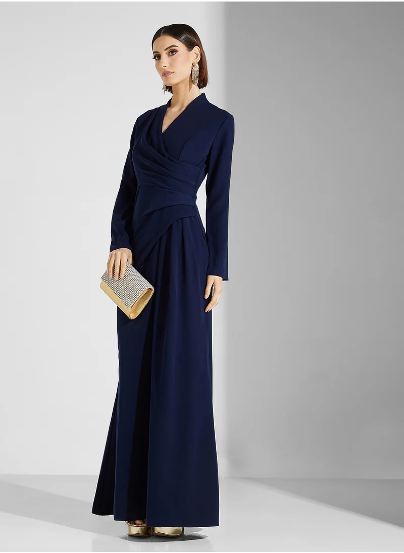 ايرا Surplice Neck Maxi Dress