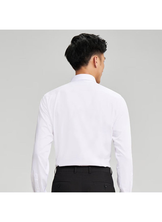 Tries Bamboo Fiber Antibacterial Men's Long Sleeve Stretch Business Casual Solid Color Shirt Top - Image 2
