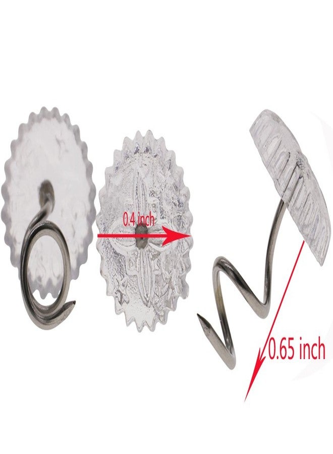 Mini Skater 100 pcs Clear Heads Screw Nail Twist Pins Headliners Upholstery for Slipcovers Chair Couch Furniture Car Slip Covers Bedskirt Fixed Blankets Sofa Sets 0.6 inch (100 pcs) - Image 2