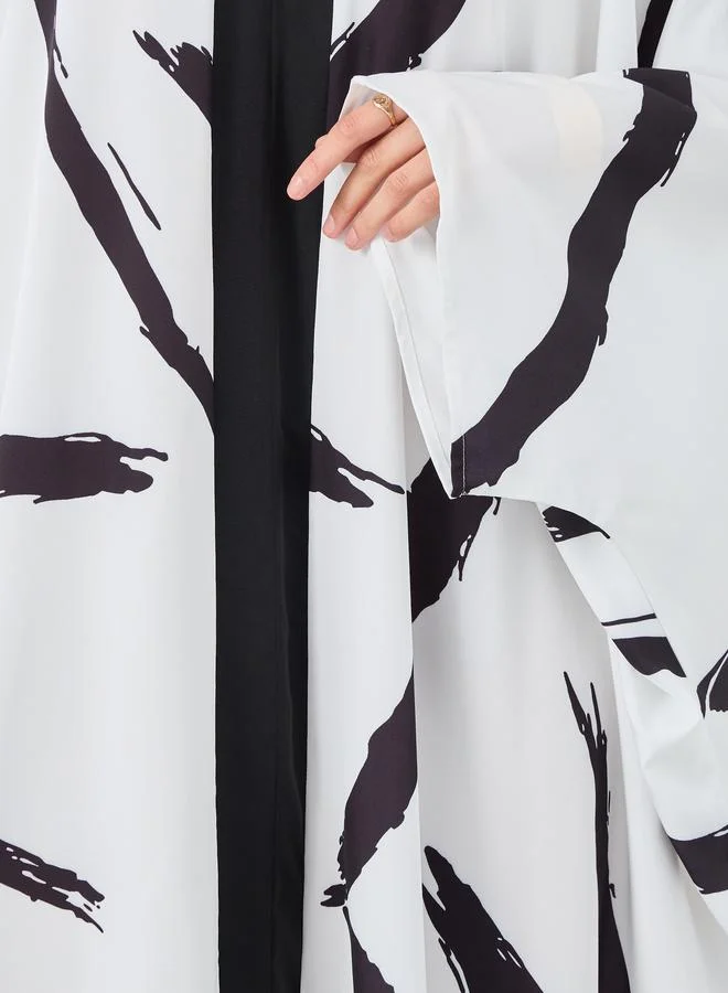 Amirah Amirah Batwing Sleeve Printed Jalabiya