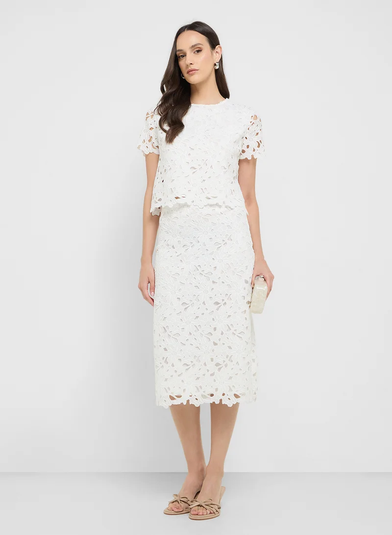فيرو مودا High Waist Calf Skirt