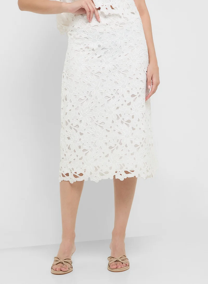 فيرو مودا High Waist Calf Skirt