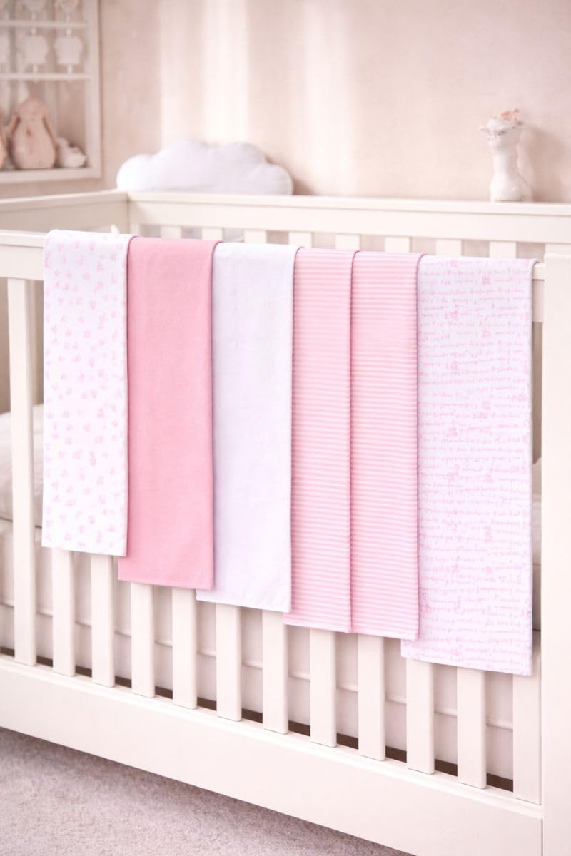 TuddyBuddy Baby Burp Cloth Towel Napkins for Baby Large 17x12 Inches, Fine Double Layer 100% Cotton (5 Pcs Burp Towels, Pink Honey Bees) - Image 2