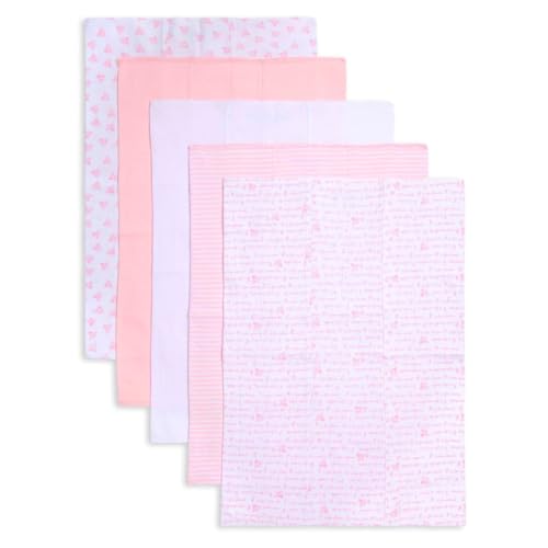 TuddyBuddy Baby Burp Cloth Towel Napkins for Baby Large 17x12 Inches, Fine Double Layer 100% Cotton (5 Pcs Burp Towels, Pink Honey Bees) - Image 4