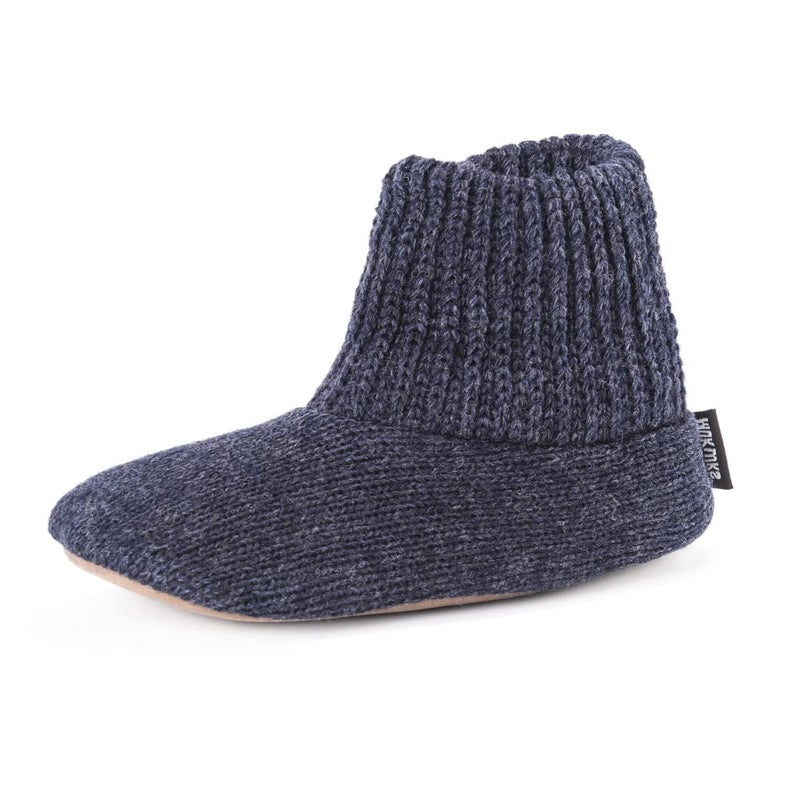 MUK LUKS Men's Morty Ragg Wool Slipper Sock, Navy, Small - Image 1