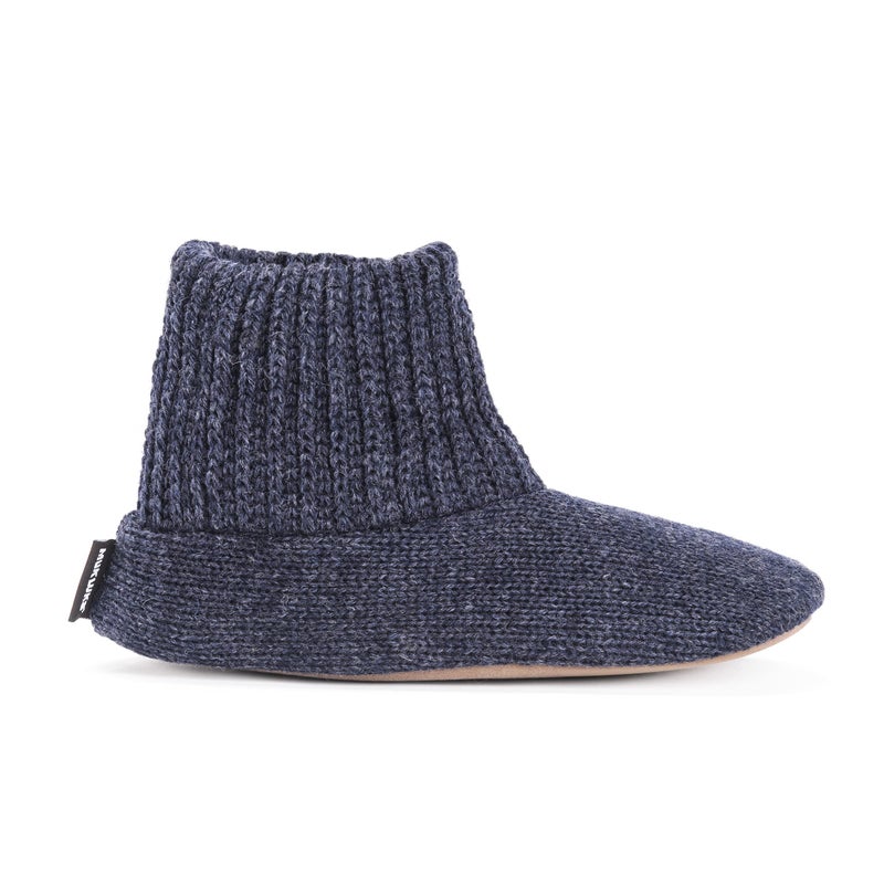 MUK LUKS Men's Morty Ragg Wool Slipper Sock, Navy, Small - Image 4