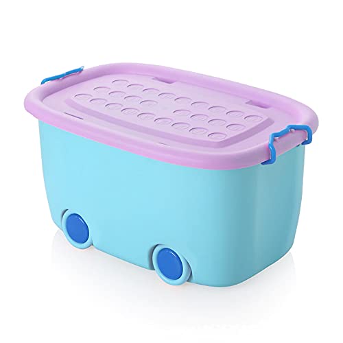 Ash  Roh Ash & Roh® Large Plastic Stackable Toy Chest Organizer Storage Rectangular Box with Lid for Kids, Multicolor (1 STORAGE BOX) - Image 1