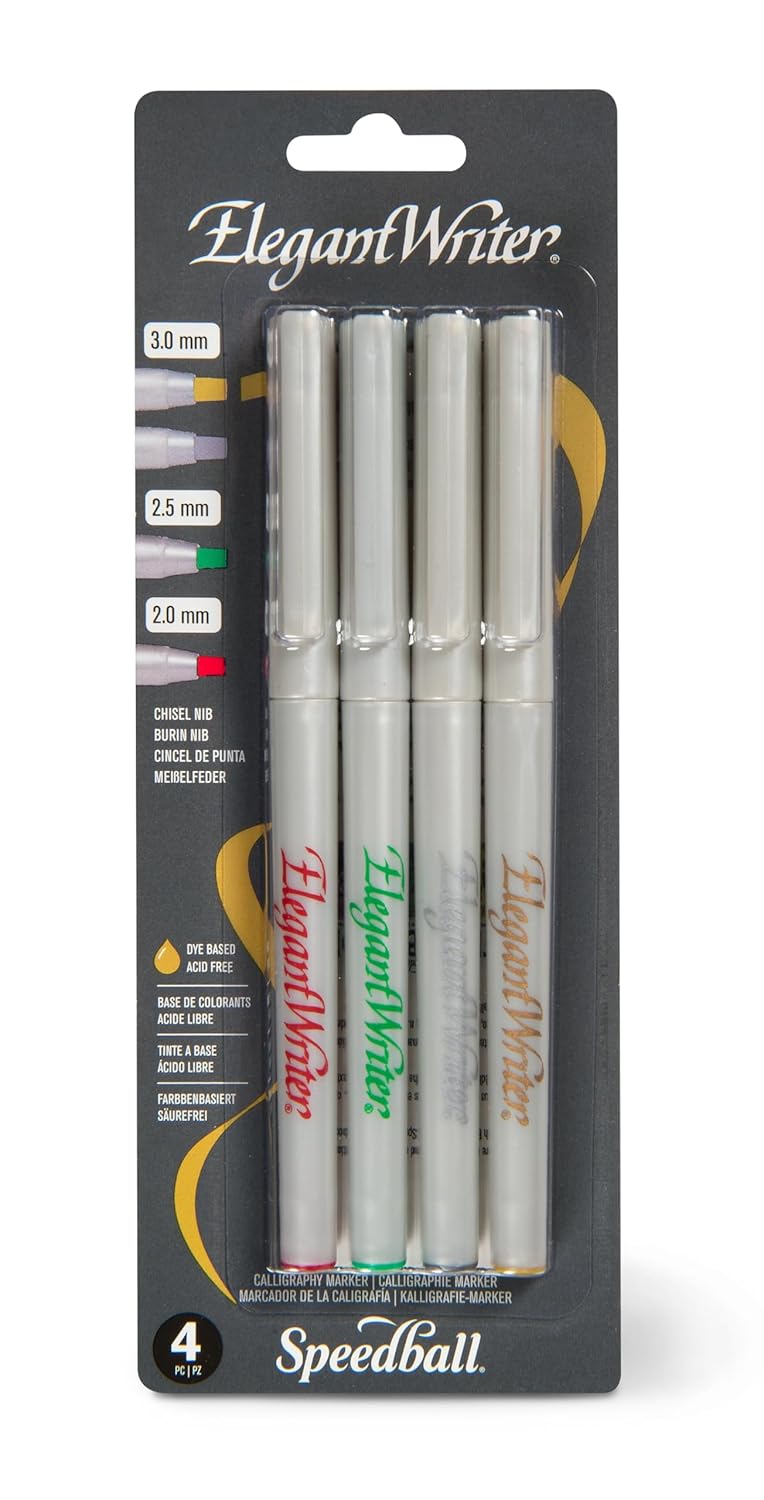 Speedball Speedball Elegant Writer Special Occasion Set, 4 Assorted Calligraphy Markers  - Image 1