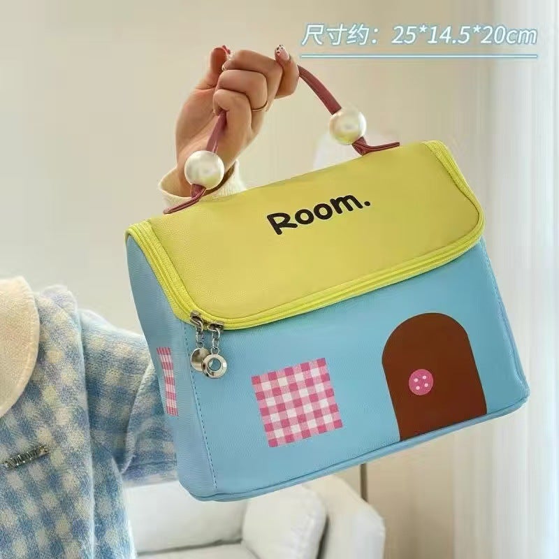 Dopamine House Cosmetic Bag Women'S Large Capacity Partition Portable Waterproof Travel Portable Storage Bag - Image 3