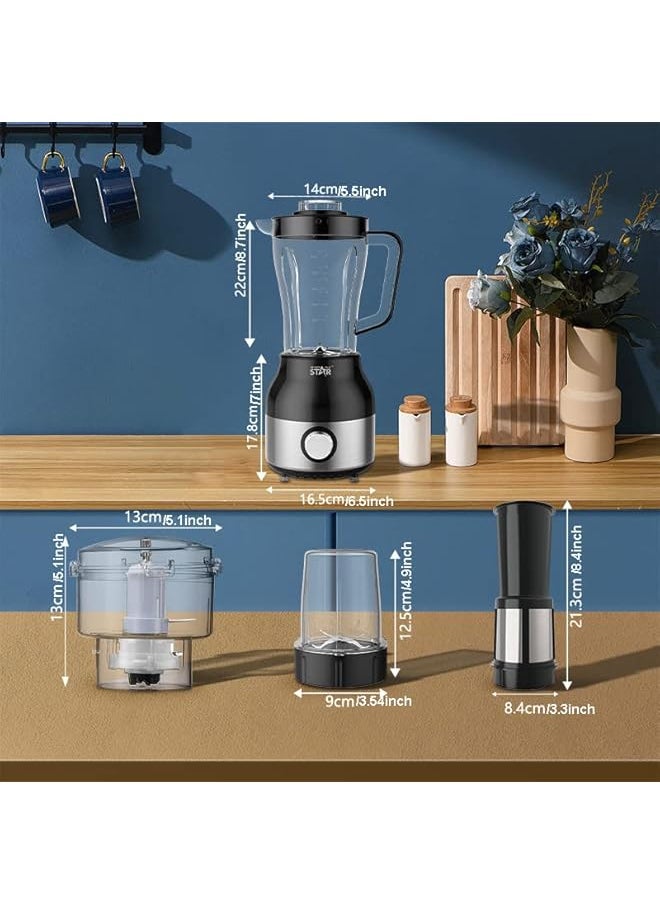 Blender and Food Processor Combo, 350W | Food Processor, Fresh Juice Blender with Food Chopper and Grinder | Food Processors Blender Combo for Shakes, Smoothies, Meat, Vegetables, Coffee Bean