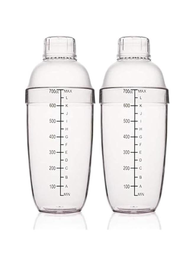 هوكور كوب خلط كوكتيل بلاستيكي 24 اونصة من ساب وولف، كوب خلط يدوي مع موازين، اداة بار شفافة، هزازات نادل للمشروبات المختلطة والمارغريتا والكحول - Image 1