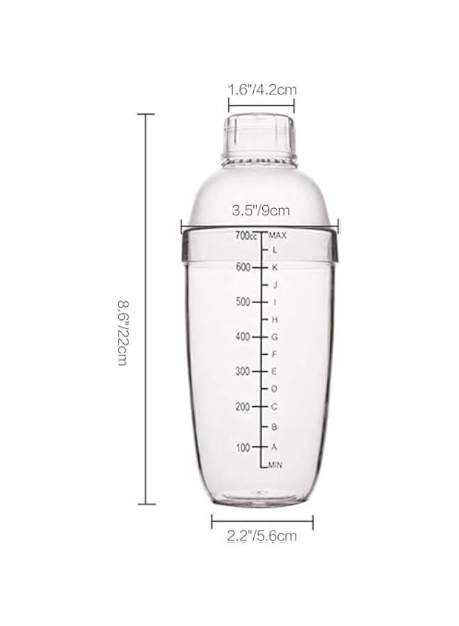 هوكور كوب خلط كوكتيل بلاستيكي 24 اونصة من ساب وولف، كوب خلط يدوي مع موازين، اداة بار شفافة، هزازات نادل للمشروبات المختلطة والمارغريتا والكحول - Image 2