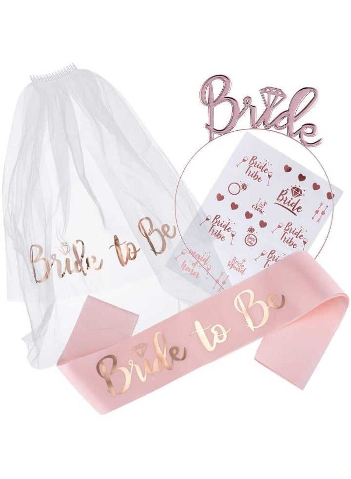 أُذْرِيَّة مجموعة زينة العروس المستقبلية تاج العروس نظارة العروس لافتة مسبقة الوصل هدايا العروس المستقبلية زينة الزفاف - Image 1