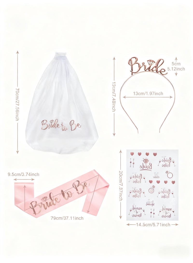 أُذْرِيَّة مجموعة زينة العروس المستقبلية تاج العروس نظارة العروس لافتة مسبقة الوصل هدايا العروس المستقبلية زينة الزفاف - Image 2