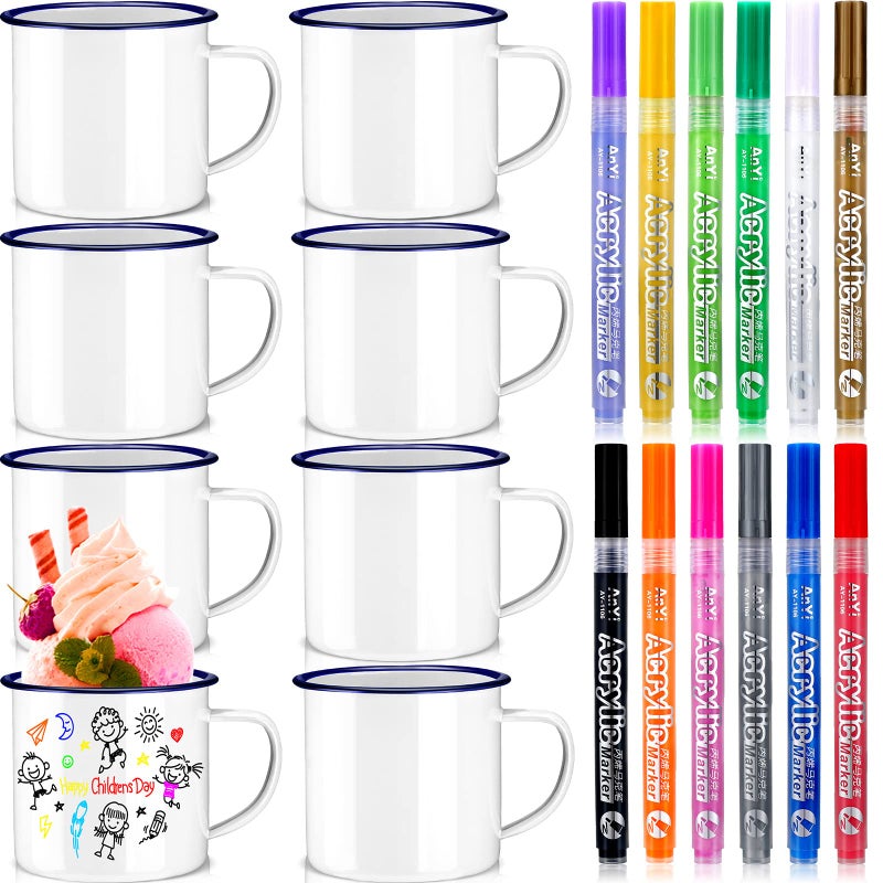 Hoolerry 32 Pieces Painted Mug Decorating Kit DIY Coffee Mug Painting Kit Graduation Personalized Cup You Can Decorate Coffee Design Your Own Cup for Craft Decor Drinking Christmas Fathers Day