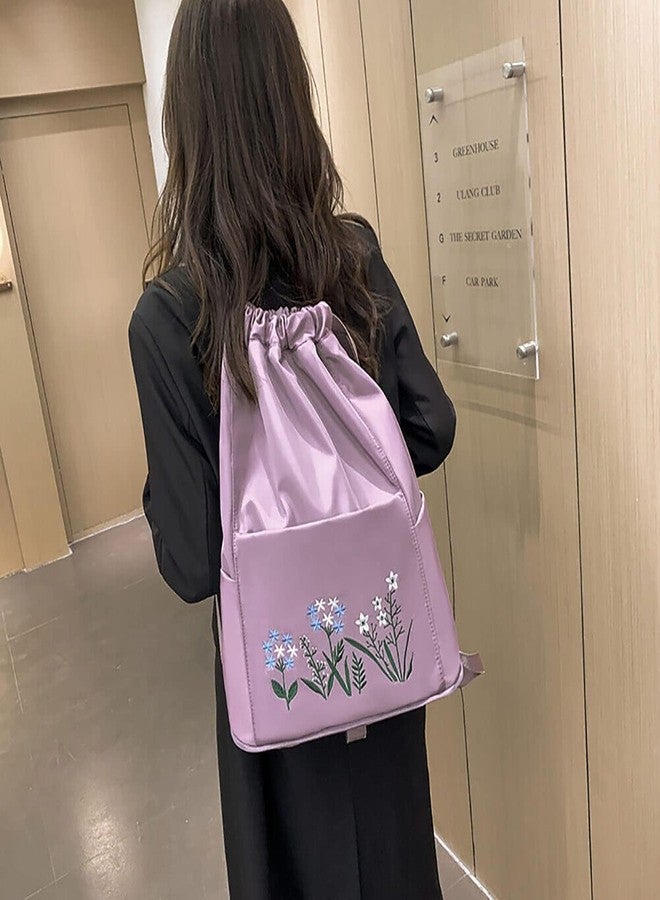DEVANI IMPEX Female Multicolor Foldable Waterproof Drawstring Ladies Backpack Large Capacity Folding Travel Bag Travel Duffel Backpack Waterproof Travelling Bag Flower Print Bag (Multi Color) - Image 2