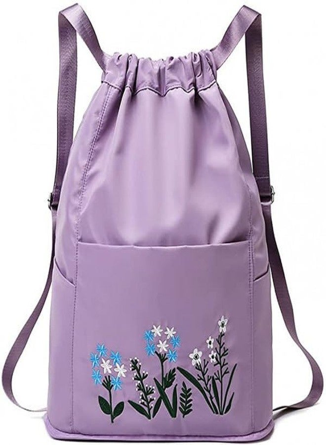 DEVANI IMPEX Female Multicolor Foldable Waterproof Drawstring Ladies Backpack Large Capacity Folding Travel Bag Travel Duffel Backpack Waterproof Travelling Bag Flower Print Bag (Multi Color) - Image 1