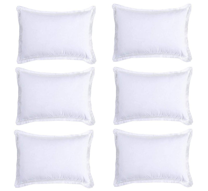 HSR Collection 100% Cotton King Size 6 Piece Border Frilled Pillow Covers - White - Image 5