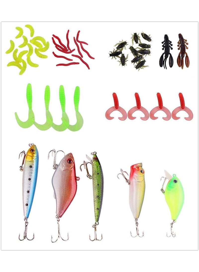 مجموعة المغراة الدوار / الاصطناعي / الطعم الكرنك للاكسسوارات الصيد هوك التعامل مع مربع بوبر VIB ملعقة صلبة مينوو 73 قطعة من أجهزة الكمبيوتر - Image 2