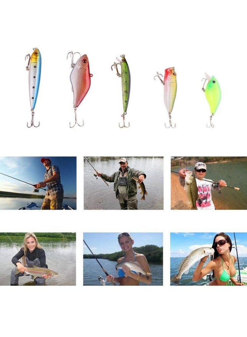 مجموعة المغراة الدوار / الاصطناعي / الطعم الكرنك للاكسسوارات الصيد هوك التعامل مع مربع بوبر VIB ملعقة صلبة مينوو 73 قطعة من أجهزة الكمبيوتر - Image 4