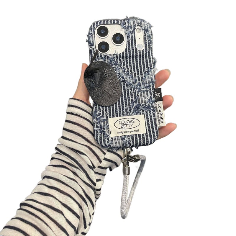 Protective Case, Shockproof Cover for iPhone 15 / 15 Plus / 15 Pro / 15 Pro Max, Drop Protection, Blue, Denim Texture - Image 4
