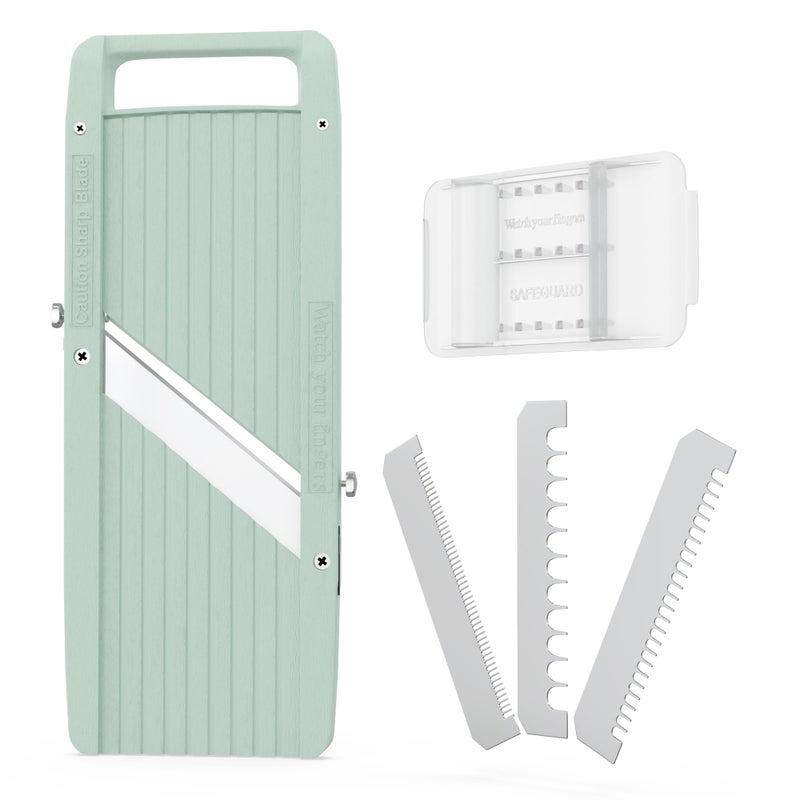 Vollum Japanese Mandoline Slicer â€“ Professional Slicer Vegetable Cutter Japanese Mandoline Slicer for Kitchen with Interchangeable Stainless Steel Blades â€“ Narrow Handheld Food Manual Slicer - Image 2