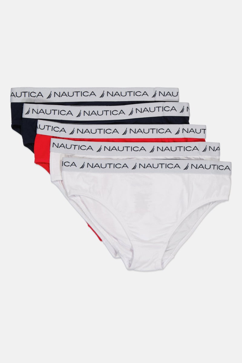 NAUTICA Kids Girl 5 Pieces Brand Logo Underwear, Multicolor - Image 1