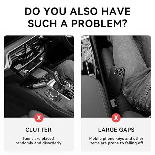 Tioollev 2PCS Car Seat Gap Filler, Automotive Seat Organizer Fill The Gap Between Seat and Console, Universal Car Storage Box Inserts Fill The Gap Between Seat &Console for Coins Wallets Keys (Beige) - Image 3