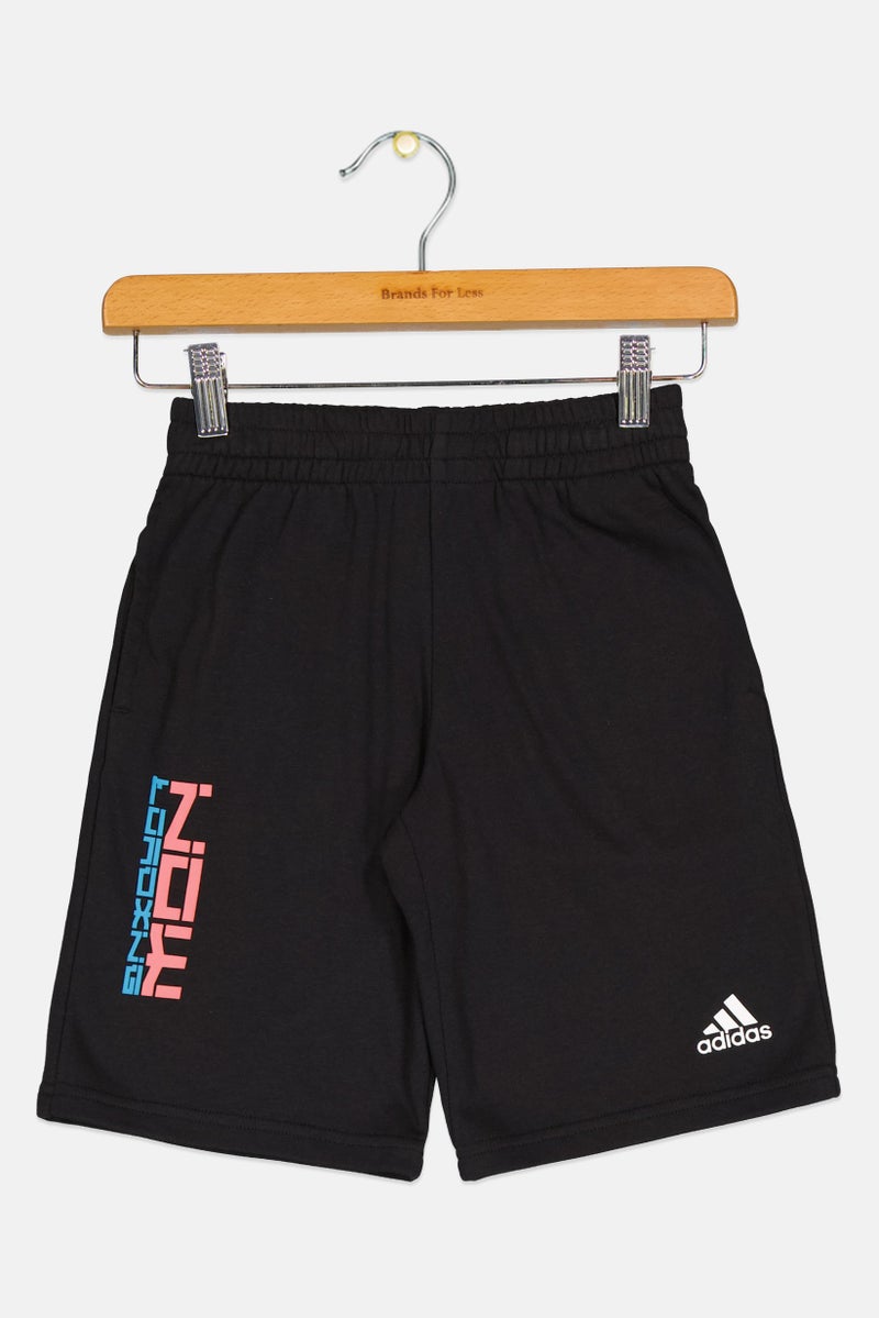 Adidas Kids Boy Graphic Print Training Shorts, Black  - Image 1