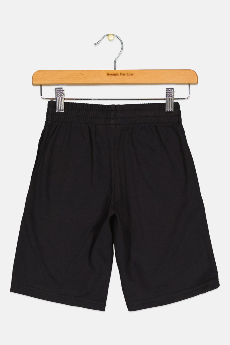 Adidas Kids Boy Graphic Print Training Shorts, Black  - Image 2
