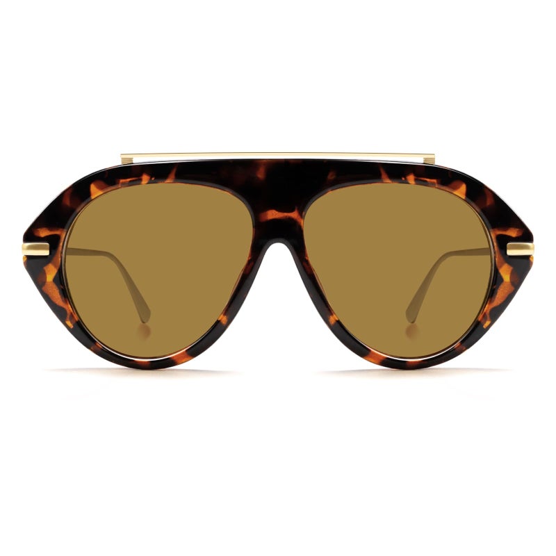 TYA Oversized Aviator Sunglasses for Women Men, Trendy Retro 70s Big Large Gold Vintage Aviators Sun Glasses - Image 1