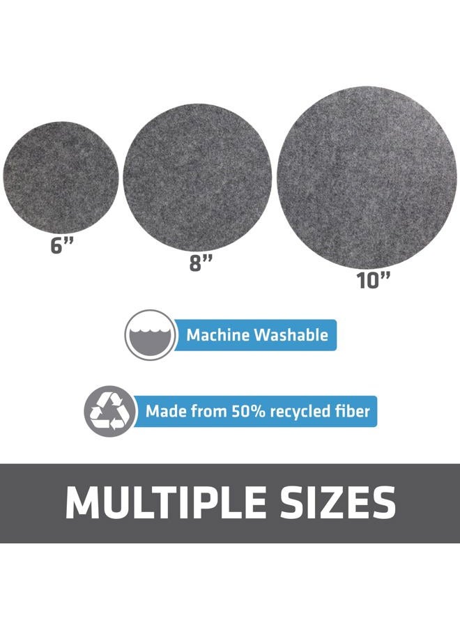 drymate 12-Pack Plant Coasters (6 Inch, 8 Inch, 10 Inch), (4 of Each), Absorbent Fabric Mats, Waterproof, Protects Surfaces, Fast Drying, for Indoor & Outdoor Plants or Pots (USA Made) (Light Grey) - Image 5