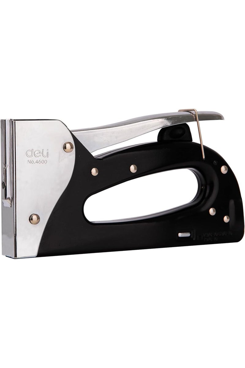 Deli E4600 Heavy Duty Staple Gun Tacker, Black/White - Image 1