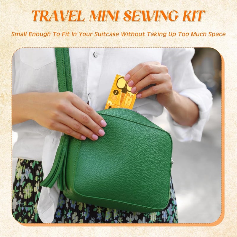Knitgrip 25 Boxes Mini Travel Sewing Kit Quick Fix Sewing Kits Bulk Basic Portable Pre Threaded Needle Emergency Repair Tool for Beginner Traveler Home Hotel (Orange) - Image 5