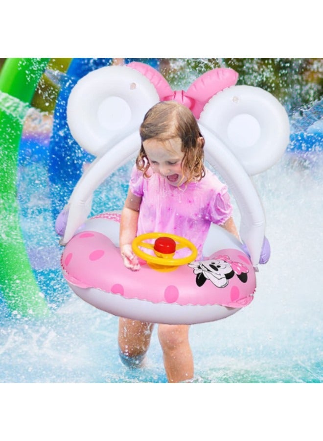 GGEROU Baby Swimming Ring, Swimming Ring with Sun Protection, Inflatable Swimming Hoop, Pool Swimming Float for Children, Aged 1-5 - Image 5