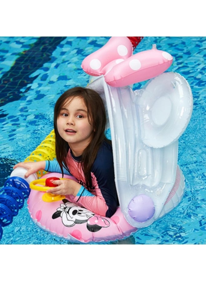 GGEROU Baby Swimming Ring, Swimming Ring with Sun Protection, Inflatable Swimming Hoop, Pool Swimming Float for Children, Aged 1-5 - Image 3