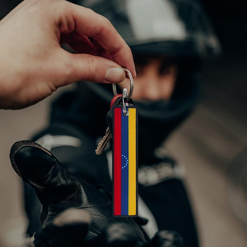 JAVD Venezuela Flag Keychain Tag with Key Ring - Keys, Cars, Motorcycles, Backpacks, Luggage and Gifts - EDC (3 Pack) - Image 4