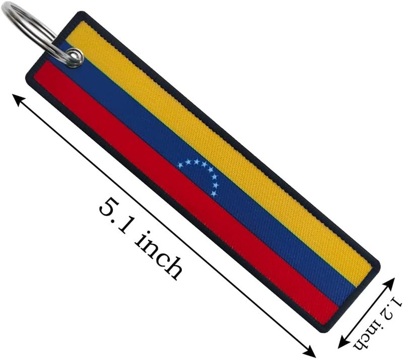JAVD Venezuela Flag Keychain Tag with Key Ring - Keys, Cars, Motorcycles, Backpacks, Luggage and Gifts - EDC (3 Pack) - Image 2