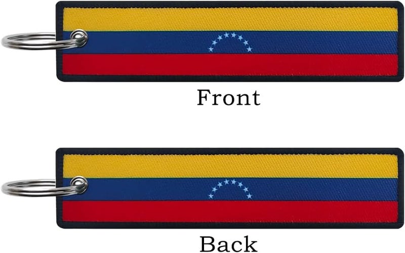 JAVD Venezuela Flag Keychain Tag with Key Ring - Keys, Cars, Motorcycles, Backpacks, Luggage and Gifts - EDC (3 Pack) - Image 3