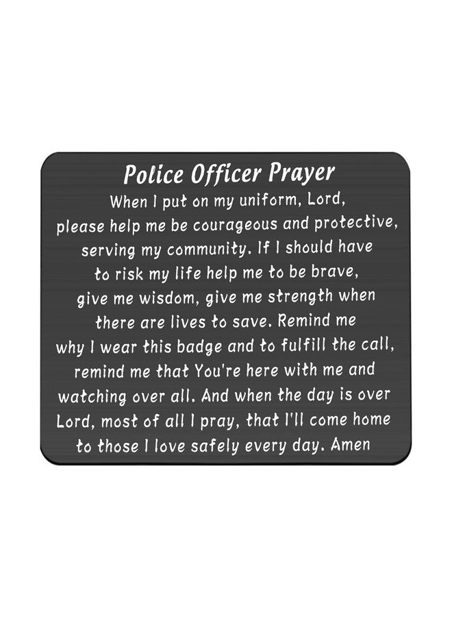 bobauna Police Officer Prayer Engraved Wallet Card Inster Thin Blue Line Cop Jewelry Police Academy Graduation Gift (police officer prayer uniform black) - Image 1