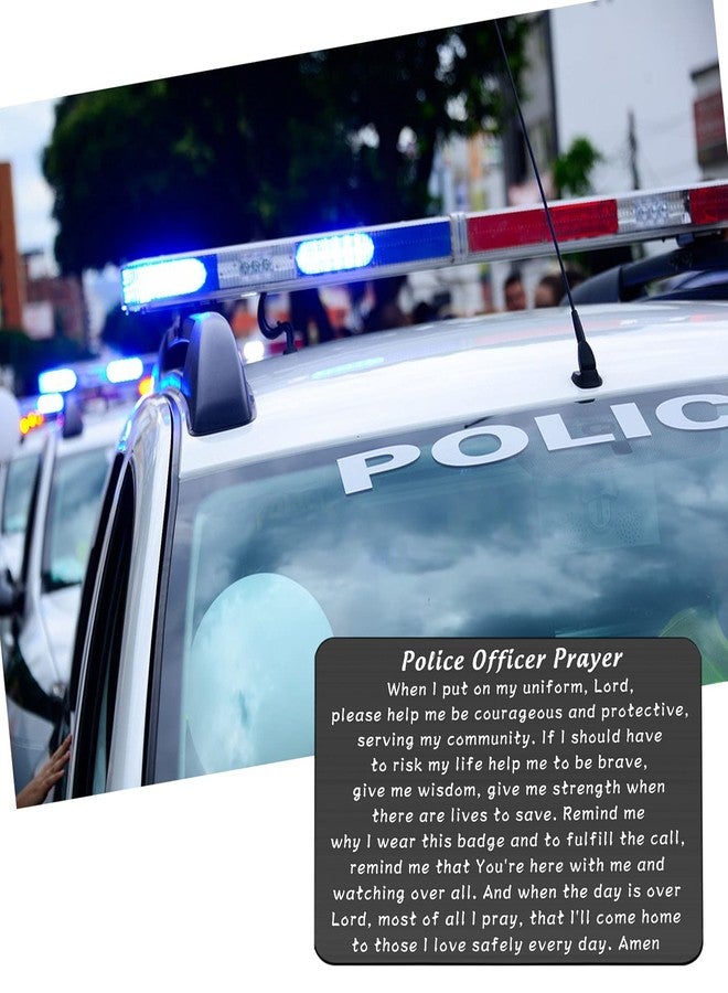 bobauna Police Officer Prayer Engraved Wallet Card Inster Thin Blue Line Cop Jewelry Police Academy Graduation Gift (police officer prayer uniform black) - Image 5
