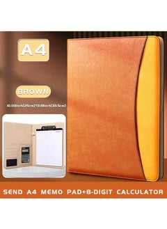 Y&D A4 Multifunctional Leather Folder Sales Folder Office Binder With Calculator And A4 Note Paper  - Image 1
