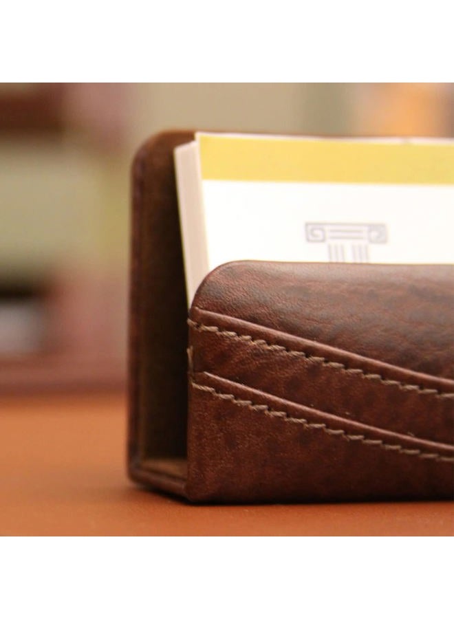 Dacasso Mocha Leather Business Card Holder - Image 3