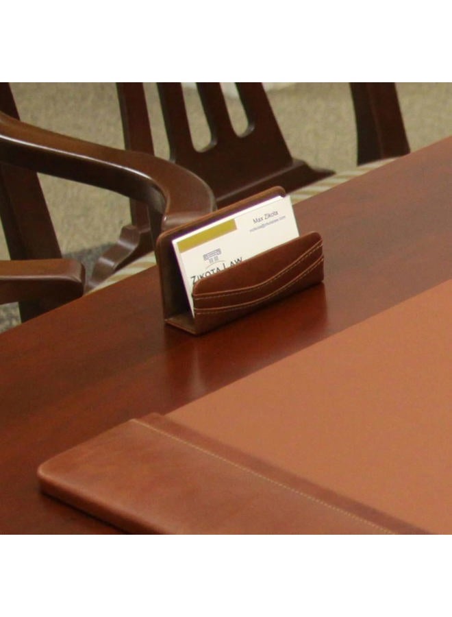 Dacasso Mocha Leather Business Card Holder - Image 4