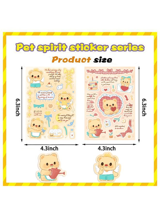 8.PCS INS Style Butter Bear Stickers  Waterproof Diary Stickers, Sticky Card Stickers, DIY Decorative Stickers, Ins Stickers, Beautify Phone Cases, Computers, Drinking Glasses, Manuals, Notebooks  - Image 2